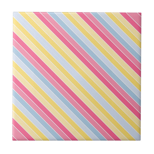 Keramik Tile Pastel Strip Fliese (Vorderseite)