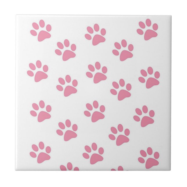 Keramik Tile Pink Paws Tierheim Katzen Hunde Fliese (Vorderseite)