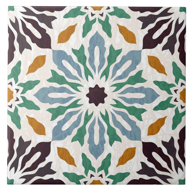 Keramik Tile - Portugiesisch Azulejo Pattern Fliese (Vorderseite)