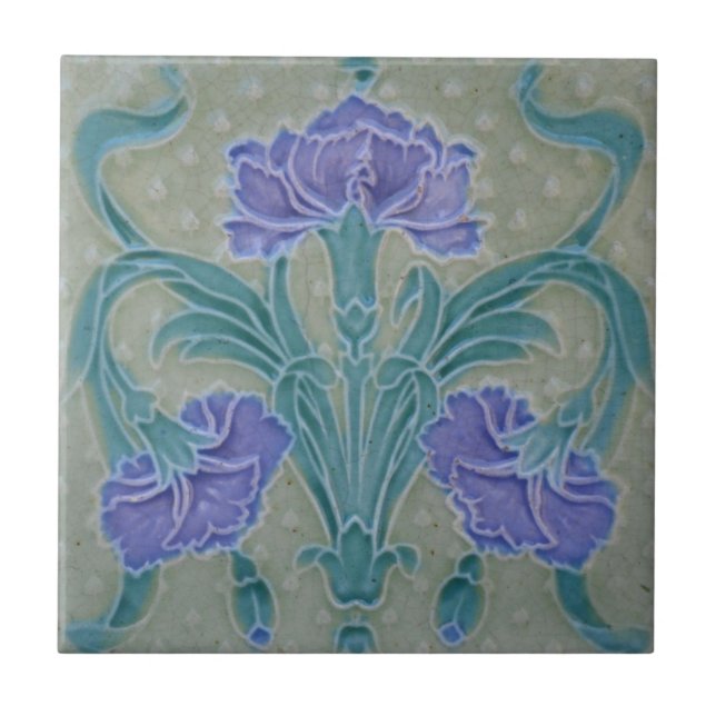Keramik Tile - Reproduction Art Nouveau Lilac Fliese (Vorderseite)