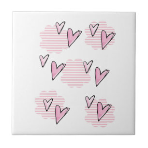 Keramik Tile Rosa Herz Fliese