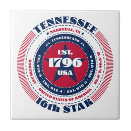 Keramik Tile Rot, Weiß und Blau des Tennessees Fliese