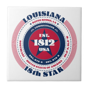 Keramik Tile Rot, Weiß und Blau Louisiana Fliese