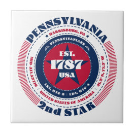 Keramik Tile Rot, Weiß und Blau Pennsylvania Fliese