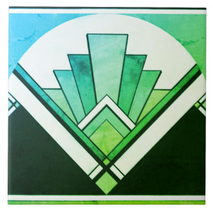 Keramik Tile - Sangria Art Deco Ventilator Design Fliese