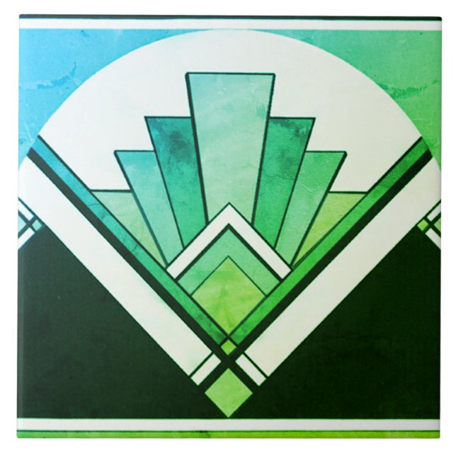 Keramik Tile - Sangria Art Deco Ventilator Design  Fliese (Vorderseite)
