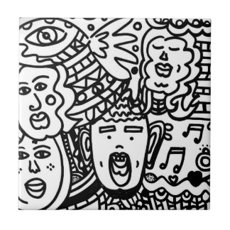 Keramik Tile - Schwarzweiß Fliese