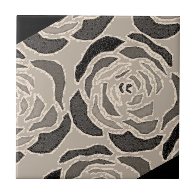 Keramik Tile Sepia Leopard Muster Fliese (Vorderseite)