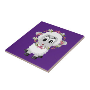 Keramik Tile Sheep Lila Fliese