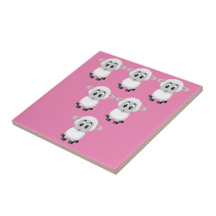 Keramik Tile Sheep Pink Fliese