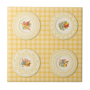 Keramik Tile, Small-KITCHEN TELLER GELB Fliese
