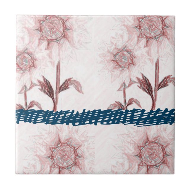 Keramik Tile Sonnenblume Fliese (Vorderseite)