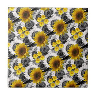 Keramik Tile Sonnenblume Fliese