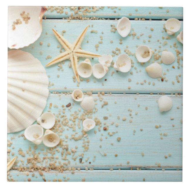 Keramik Tile - Tag am Strand Fliese (Vorderseite)