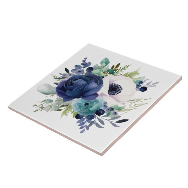 Keramik Tile/Trivet-Floral Fliese (Seite)