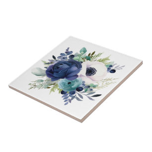 Keramik Tile/Trivet-Floral Fliese