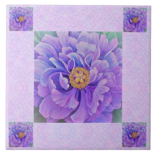 Keramik Tile / Trivet - Lavender Peonie Fliese