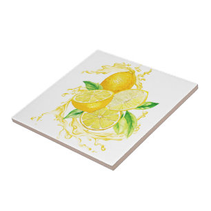 Keramik Tile/Trivet-Lemons Keramik Tile Fliese