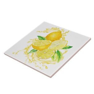 Keramik Tile/Trivet-Lemons Keramik Tile Fliese