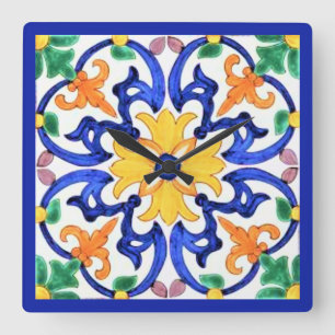 Keramik Tile Trivet Quadratische Wanduhr
