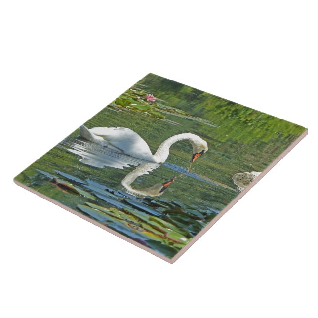KERAMIK TILE/TRIVET, "SCHWIMMEN AUF LILY POND" FLIESE (Seite)