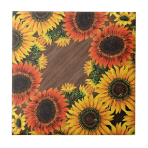 Keramik Tile / Trivet - Sonnenblumen Fliese