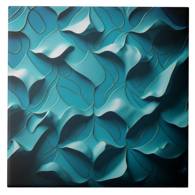 Keramik Tile " Türkische Waves III Fliese (Vorderseite)