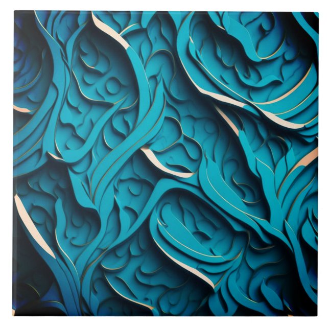 Keramik Tile " Türkische Waves IV" Fliese (Vorderseite)