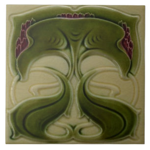 Keramik Tile - Vintager Blumengarten Jugendstil Fliese