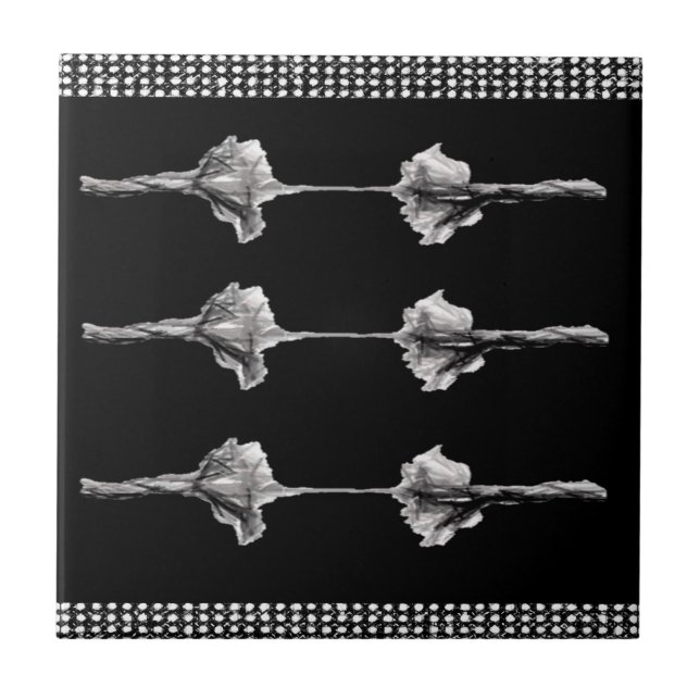 Keramik Tile Weiß und Schwarz Fliese (Vorderseite)