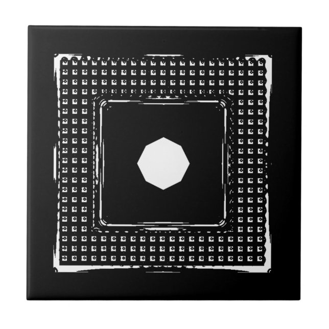 Keramik Tile Weiß und Schwarz Fliese (Vorderseite)