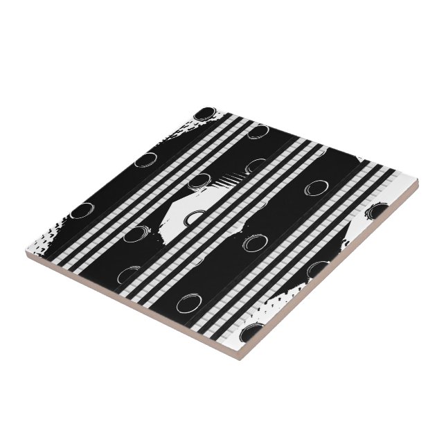 Keramik Tile Weiß und Schwarz Fliese (Seite)