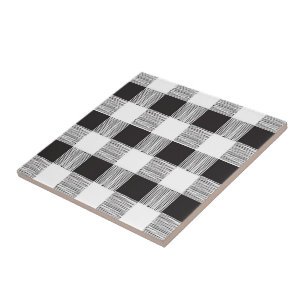 Keramik Tile Weiß und Schwarz Kariert Fliese