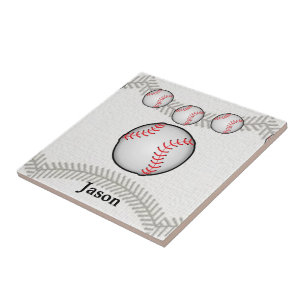 Keramik Tile White Baseball Sports Fliese