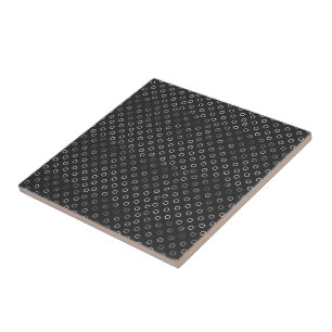 Keramik Tile White Circles Black Fliese