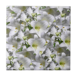Keramik Tile White Floral Fliese