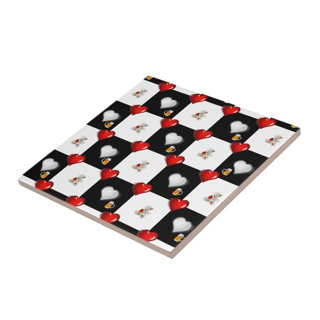 Keramik Tile White Teddy Bär Fliese (Seite)