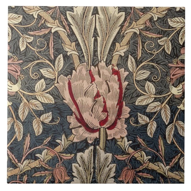 Keramik Tile - William Morris Floral Art Nouveau 2 Fliese (Vorderseite)