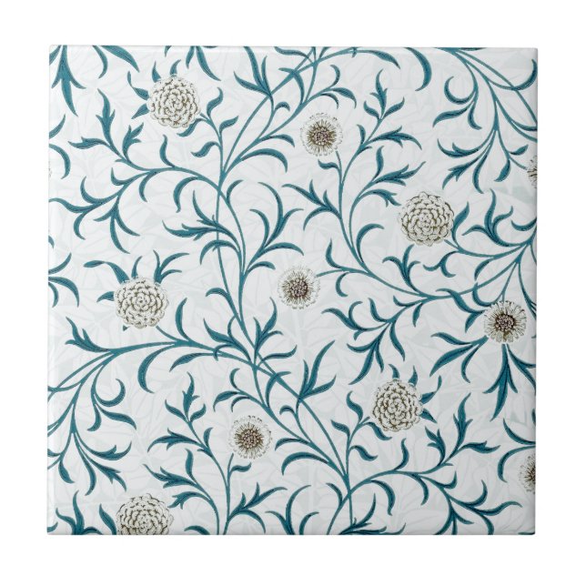 KERAMIK TILE : WILLIAM MORRIS : FLORAL DESIGN FLIESE (Vorderseite)