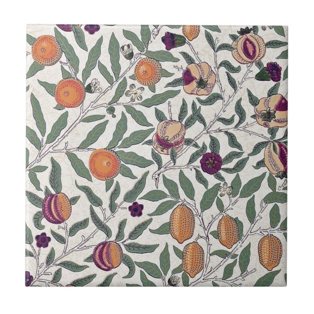 KERAMIK TILE ; WILLIAM MORRIS : POMEGRANATE FLIESE (Vorderseite)