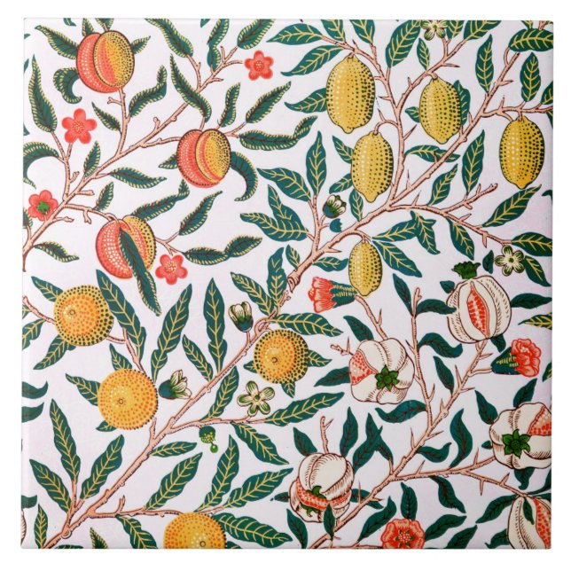 KERAMIK TILE ; WILLIAM MORRIS : POMEGRANATE FLIESE (Vorderseite)