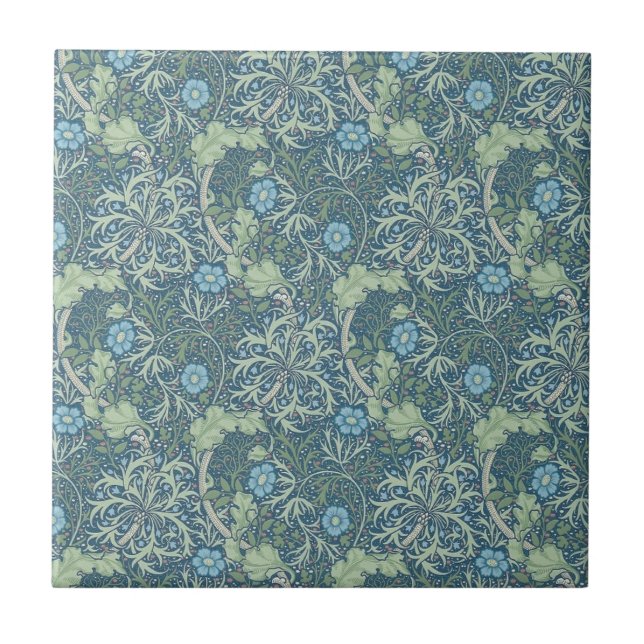 KERAMIK TILE : WILLIAM MORRIS : SEEWEED FLIESE (Vorderseite)