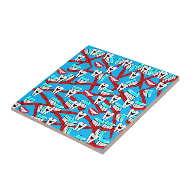 Keramik Tile, Zähne, Zahnpasta, Zahnbürste, Lächel Fliese (Seite)