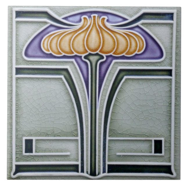Keramik Tiles - Jugendstil-Wand Tile Fliese (Vorderseite)