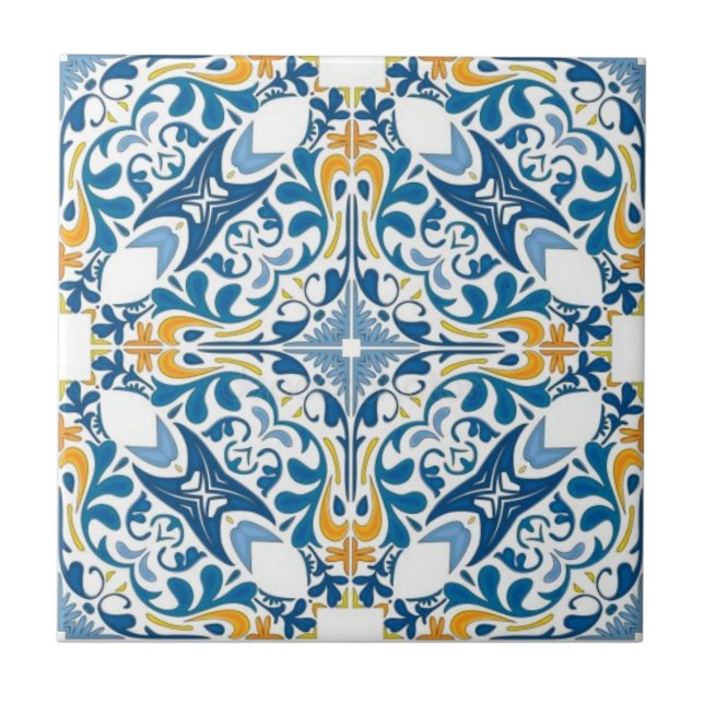 Keramik Tiles - Portugiesisch Blau Fliese (Vorderseite)