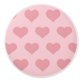 Keramik Türknopf für rosa Herzen Keramikknauf