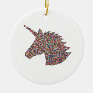 Keramik Unicorn Regenbogen Ornament