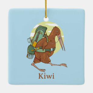 Keramik von Kiwi und Felswren nz Keramikornament