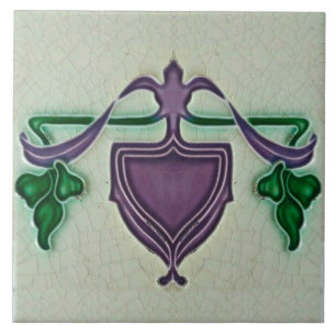 Keramik-Wandfliesen-Kamin im Jugendstil Fliese