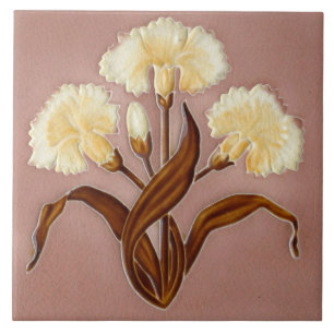 Keramik-Wandfliesen-Kamin im Jugendstil Fliese